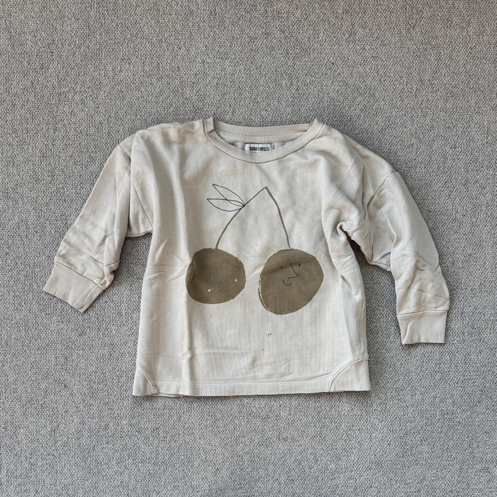 Bobo Choses tan Cherry Sweatshirt
